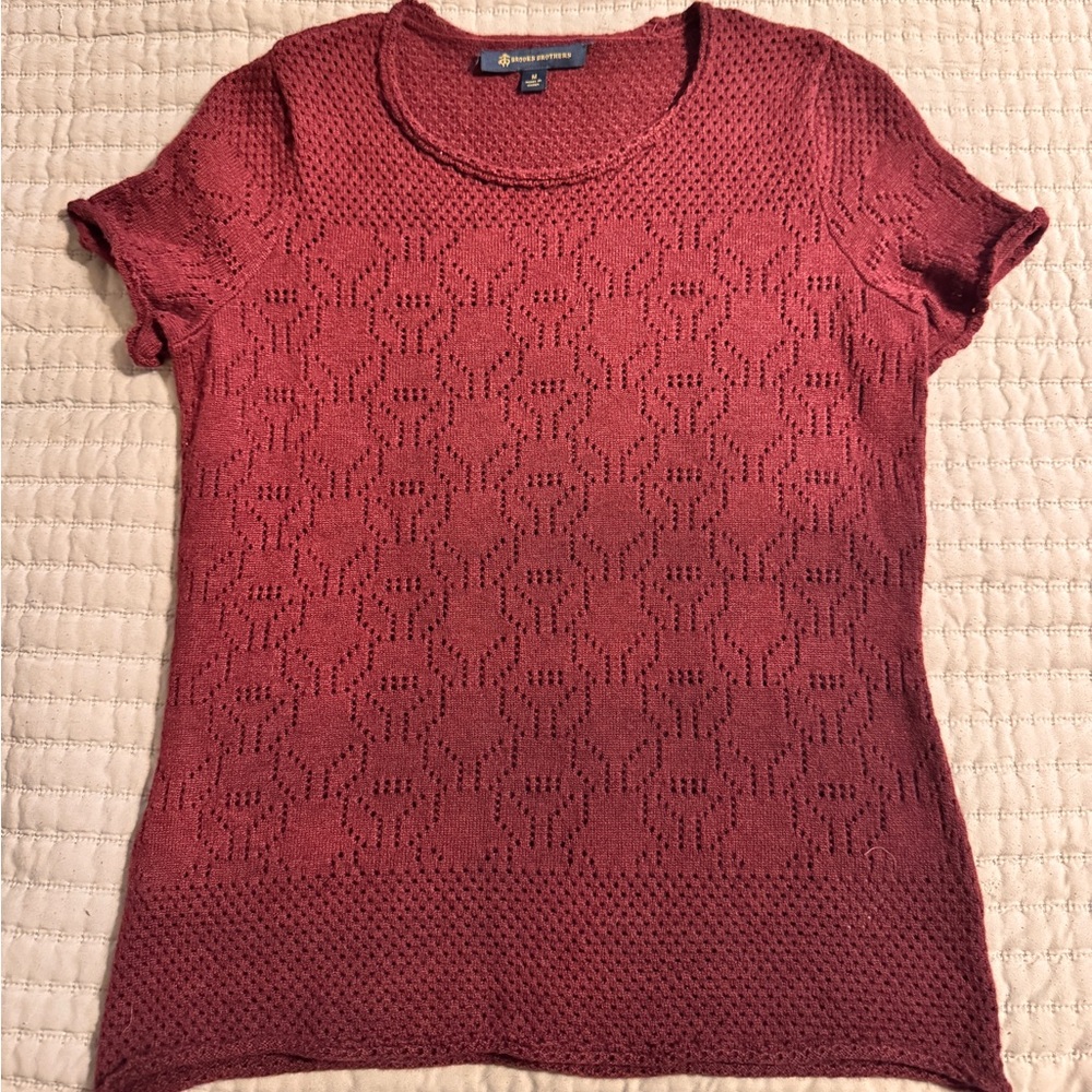 Brooks Brothers Short Sleeve Knit Top